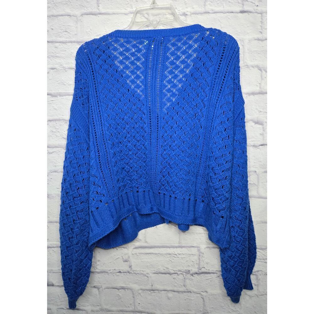 Molly Bracken blue button cropped knit v-neck cardigan medium. - Picture 6 of 10